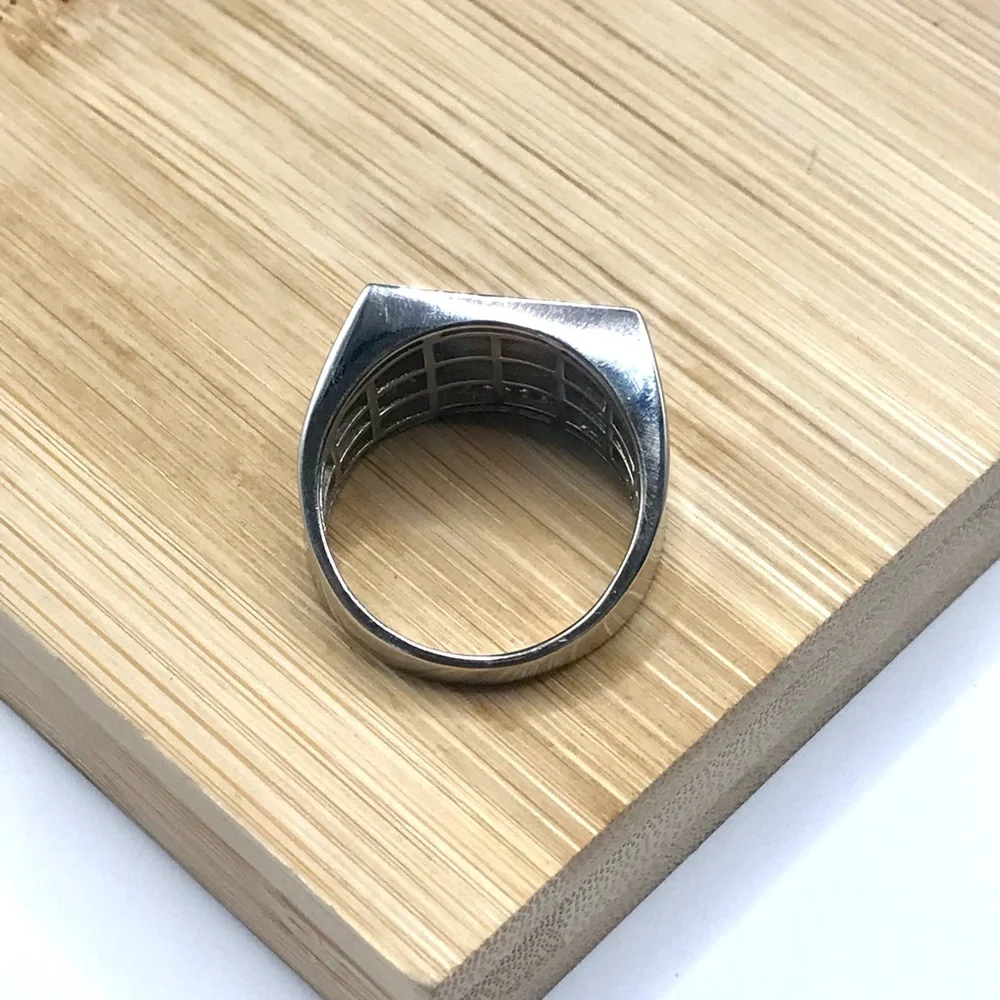 925 Sterling Silver MOISSANITE Last Supper Men’s Ring Size 11 or 12